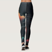 Sternenhimmel aus schwarzer Musik Leggings (Rückseite)