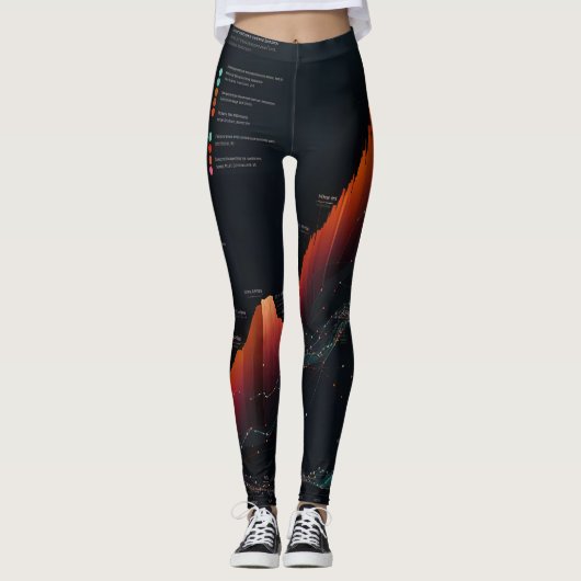 Sternenhimmel aus schwarzer Musik Leggings (Vorderseite)