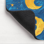 Sternenhimmel Blau Gold Monde Sterne Mousepad (Ecke)