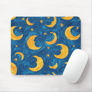 Sternenhimmel Blau Gold Monde Sterne Mousepad