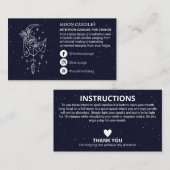 Sternenhimmel Blauer Mond Kristallklau Visitenkarte (Vorne/Hinten)