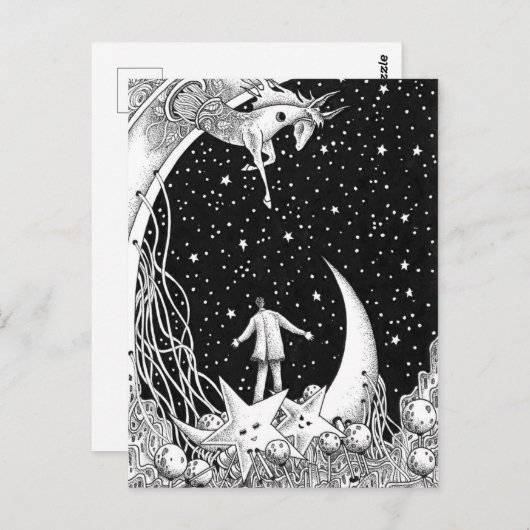 Sternenhimmel der Fantasie Postkarte (Vorne/Hinten)