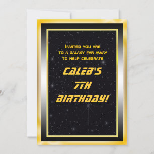 Sternenhimmel Gold Schwarze Galaxie Party Einladun Einladung