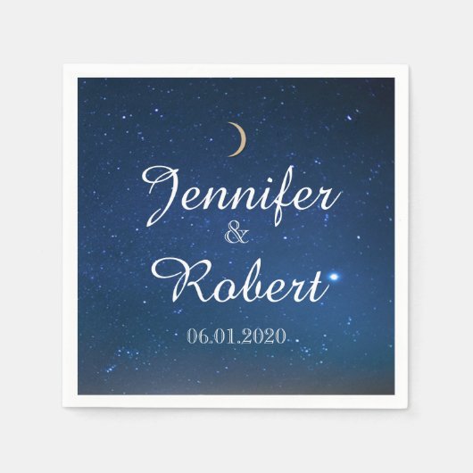 Sternenhimmel-Hochzeitsserviette Serviette (Vorderseite)