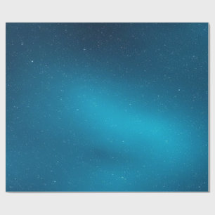 Sternenhimmel im dunklen und hellen Blau Geschenkpapier