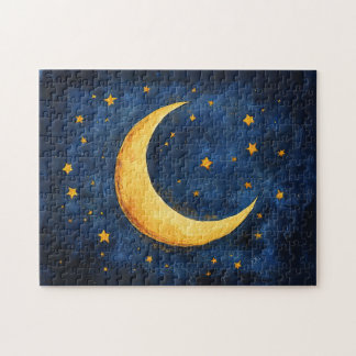 Sternenhimmel mit Halbmond Puzzle