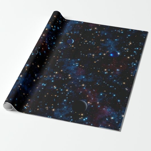 Sternenhimmel mit Planeten Geschenkpapier (Ungerollt)