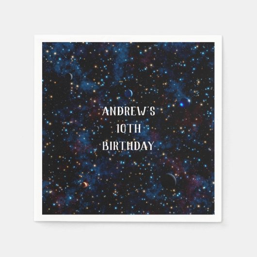 Sternenhimmel mit Planeten Serviette (Vorderseite)