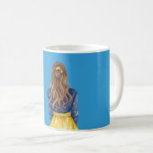 Sternenhimmel Monde Mädchen Braunes Haar Kaffeetasse (VorderseiteRechts)