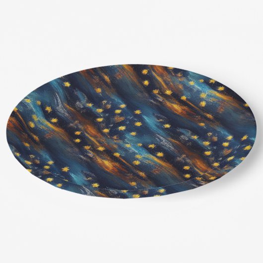 Sternenhimmel Pappteller (Schrägansicht)