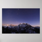 Sternenhimmel über Bergen Poster (Vorne)