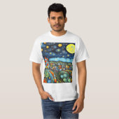 Sternenhimmel über dem Dorf T-Shirt (Vorne ganz)