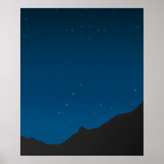 Sternenhimmel über den Bergen am Nachtplakat Poster (Vorne)