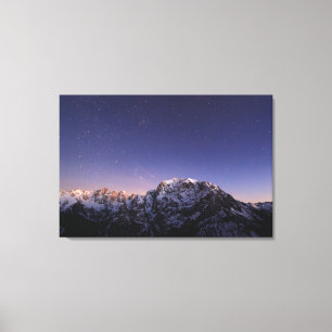 Sternenhimmel über den Bergen Leinwanddruck