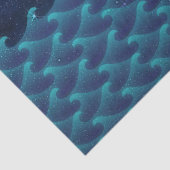 Sternenhimmel und Wolkenkratzer über Wellen Seidenpapier (Detail)