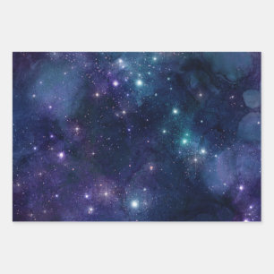 Sternenhimmel/ Universum Muster Geschenkpapier im Set