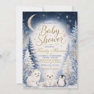 Sternenhimmel Winter-Baby-Party Einladung
