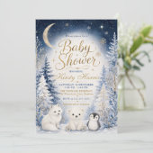 Sternenhimmel Winter-Baby-Party Einladung (Stehend Vorderseite)