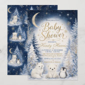Sternenhimmel Winter-Baby-Party Einladung (Vorne/Hinten)