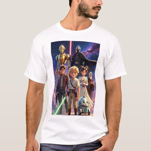 Sternenkämpfe | Whimsical Space Adventure Crew T-Shirt (Vorderseite)