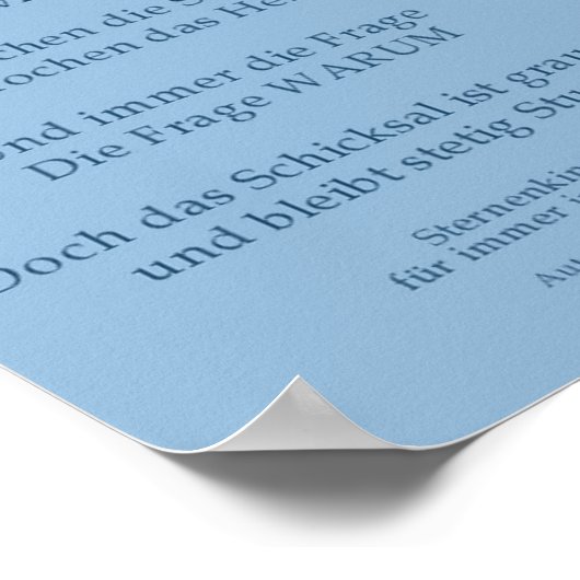 Sternenkindposter Poster (Ecke)