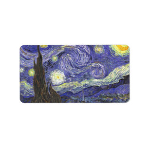 Sternenklare Nacht durch Vincent van Gogh Adressaufkleber