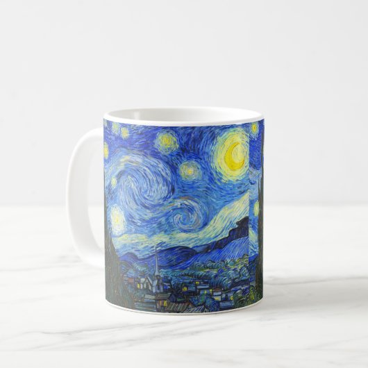 Sternenklare Nacht durch Vincent van Gogh Kaffeetasse (Vorderseite Links)