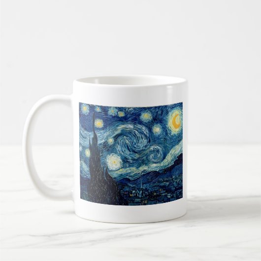 Sternenklare Nacht durch Vincent van Gogh Kaffeetasse (Links)