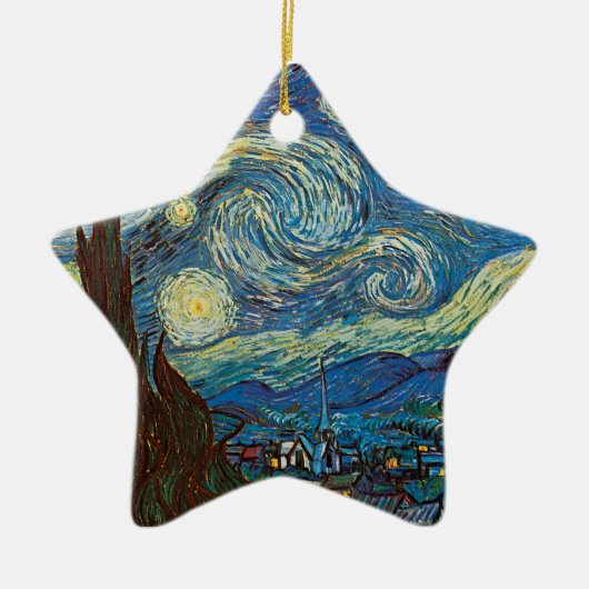 Sternenklare Nacht durch Vincent van Gogh Keramik Ornament (Vorne)