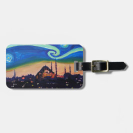 Sternenklare Nacht in Istanbul die Türkei Gepäckanhänger