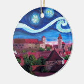 Sternenklare Nacht in Nürnberg Deutschland mit Keramikornament (Links)