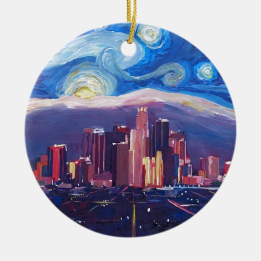 Sternenklare Nacht Los Angeles Kalifornien Keramikornament (Vorne)