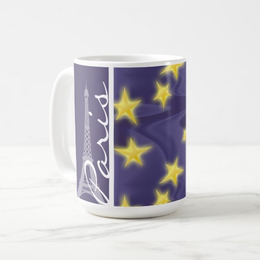 Sternenklare Nacht Paris; Eiffelturm Kaffeetasse (Vorderseite Links)