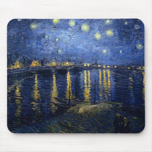 Sternenklare Nacht über dem Rhône Mousepad (Vorne)