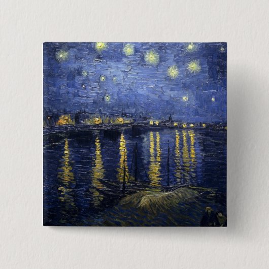 Sternenklare Nacht über der Rhône Button (Vorderseite)