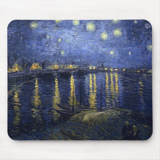 Sternenklare Nacht über der Rhône Mousepad (Vorne)