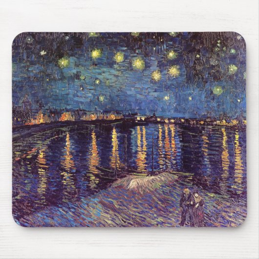 Sternenklare Nacht über der Rhône Mousepad (Vorne)