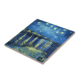 Sternenklare Nacht über der Rhône Vincent van Gogh Fliese