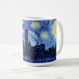 Sternenklare Nacht über New York City Kaffeetasse