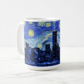 Sternenklare Nacht über New York City Kaffeetasse (Vorderseite Links)