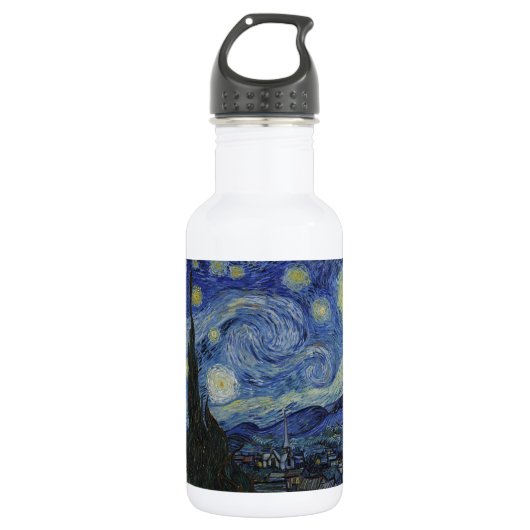 Sternenklare Nacht Van Gogh Edelstahlflasche (Vorderseite)