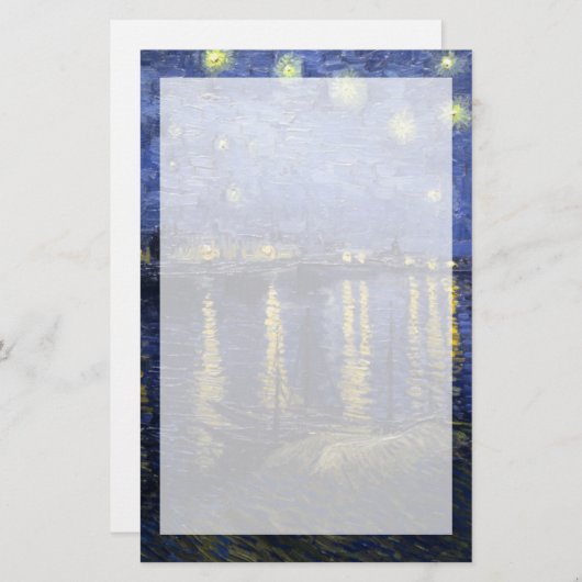 Sternenklare Nacht Van Gogh | über der Rhône | Briefpapier (Vorne/Hinten)