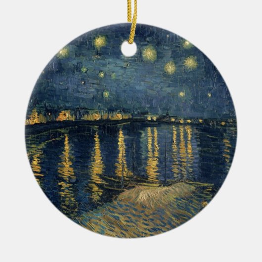 Sternenklare Nacht Vincent van Goghs | über der Keramik Ornament (Vorne)