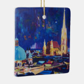 Sternenklare Nacht Wien nachts mit St. Stephan Keramikornament (Rechts)