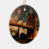 Sternenklare NachtBrooklyn-Brücke Keramikornament (Rechts)