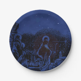 Sternenklare NachtGeburt Christi Pappteller