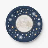 Sternenklare Nachthimmel-Mond-u.