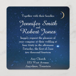 Sternenklare Nachthochzeits-Einladung Einladung