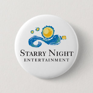 Sternenklare Nachtlogo-Knopf Button