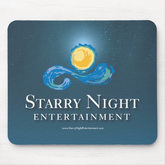 Sternenklare Nachtlogo-Mausunterlage Mousepad (Vorne)